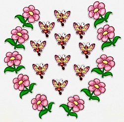 Набор магнитных карточек для устного счёта: "Бабочки и цветы"