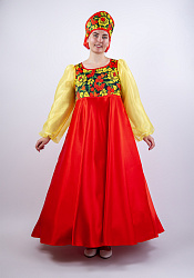 Русский народный костюм женский Хохлома расписная