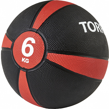 Медбол "TORRES 6 кг",  черно-красно-белый