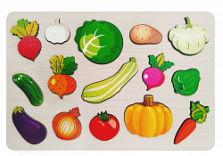 Рамка-вкладыш большая "Овощи" 15 деталей