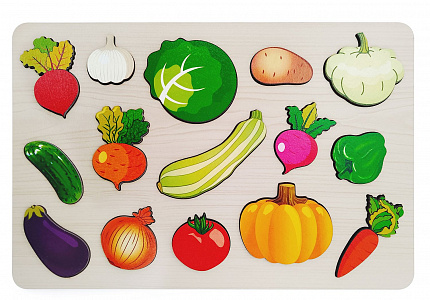 Рамка-вкладыш большая "Овощи" 15 деталей