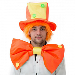 Клоун эконом (шляпа с волосами и бант)