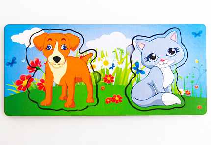 Вкладыш многоуровневый Собака и кошка