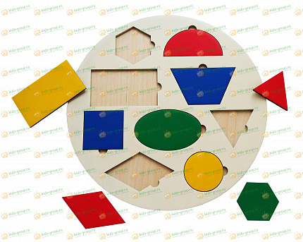 Рамка-вкладыш "Геометрические фигуры" (фанера)