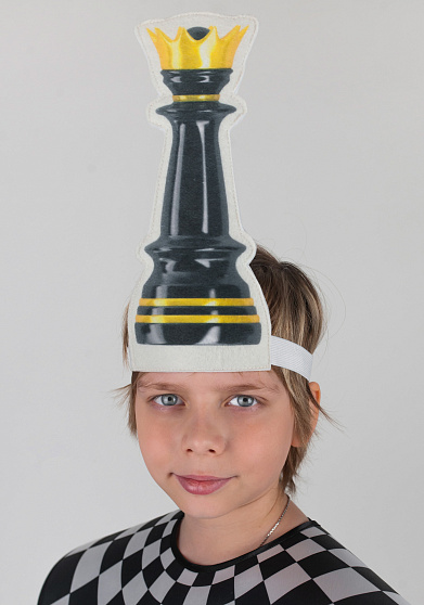 Головной убор - маска Шахматная фигура черная, королева