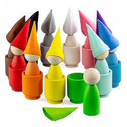 Набор "Гномики большие в колпачках  в стаканчиках"  (12 штук)