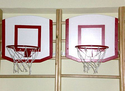 Щит баскетбольный навесной на шведскую стенку (с кольцом и сеткой)