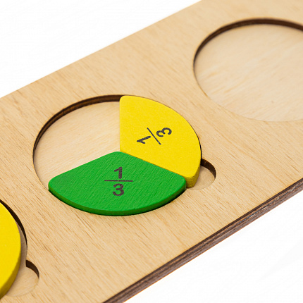 Деревянный пазл-вкладыш «Дроби»
