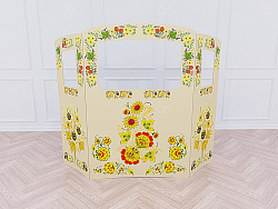 Ширма для кукольного театра Хохлома бежевая (Напольная)