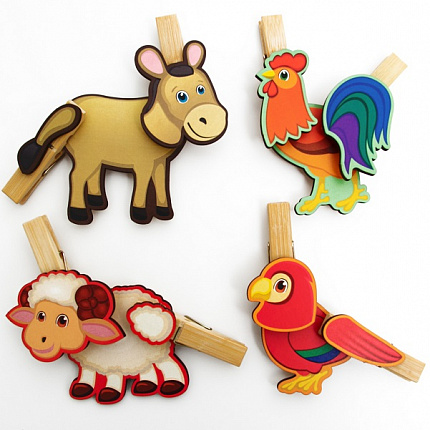 Игра с прищепками Собери домашнее животное №2