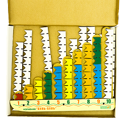 Кораблик "Буль-Буль" Ларчик (счет до ста) (дерево), Игры Воскобовича