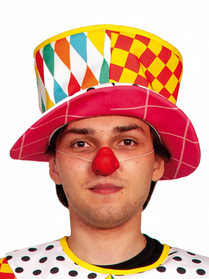 Шляпа-цилиндр Клоун Жоржик взрослый текстиль