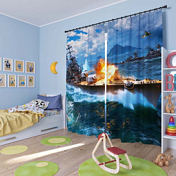 Комплект фотоштор. Морской бой