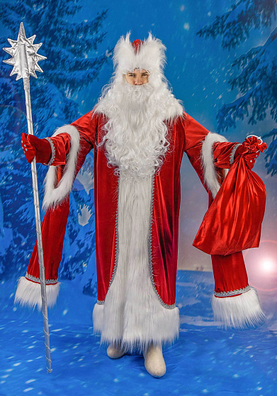 Костюм Деда Мороза Русский красный