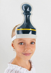 Головной убор - маска Шахматная фигура черная, пешка