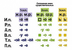 Набор магнитных карточек "Склонение имен существительных"
