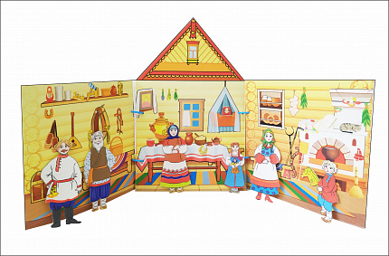 Папка из фетра "Русская изба" + 35 карточек