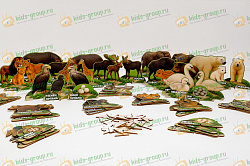 Игровой набор "ДИКИЕ ЖИВОТНЫЕ И ПТИЦЫ" 59 штук
