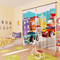 Комплект фотоштор. Тачки