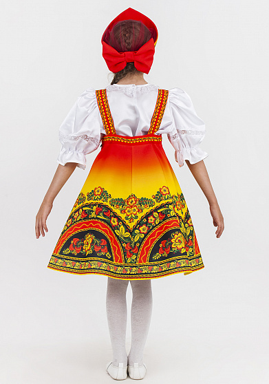 Русский народный костюм для девочки Хохлома Узорная