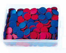 Фишки счетные 2х цветные. Красный/Синий, 25мм., 200шт.