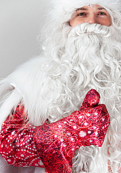 Дед Мороз Хрустальный из парчи