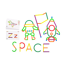 Палочки счетные Геостикс (200 дет). Конструктор букв с карточками