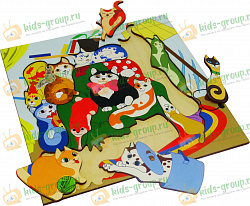 Рамка - вкладыш ГОЛОВОЛОМКА КОТИКИ (ХДФ УФ печать)