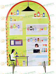 Ширма для сюжетно-ролевых игр двухсторонняя АПТЕКА